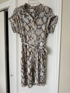 CAbi Neutral Snake-Print Blouse